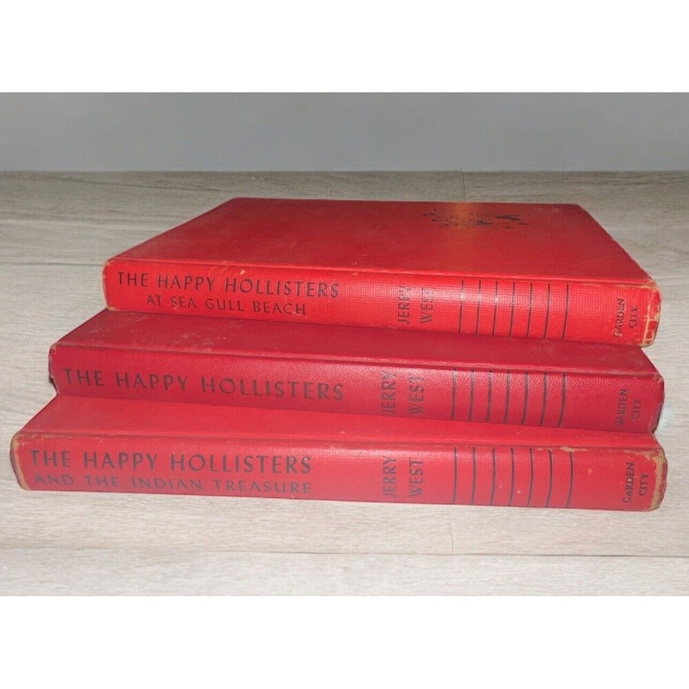 VTG Lot 3 HAPPY HOLLISTERS Mystery Books Jerry West Hardcover